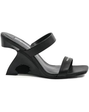 KARL LAGERFELD 90Mm Logo-Print Sandals - Black
