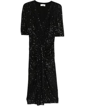 Nissa Sequinned Midi Dress - Black