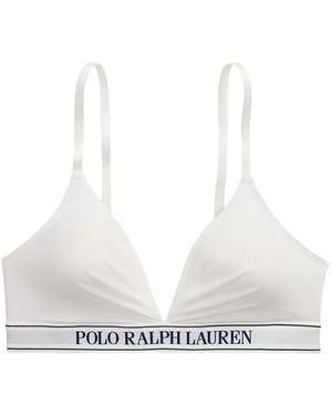 Polo Ralph Lauren Logo-Trim Bralette - White