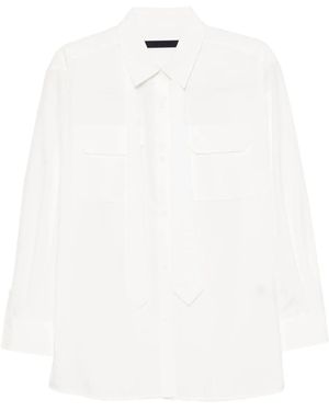 Juun.J Blusa Con Foulard Rimovibile - Bianco