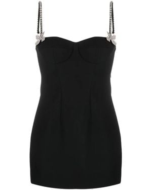 Area Butterfly Crystal-embellished Mini Dress - Black
