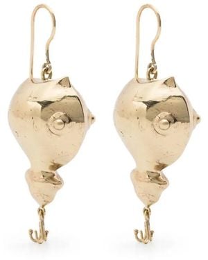 ALÉMAIS Drop-Design Earrings - White