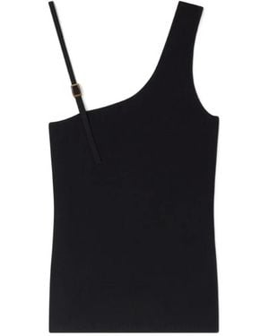 Sandro Asymmetric Knit Top - Black