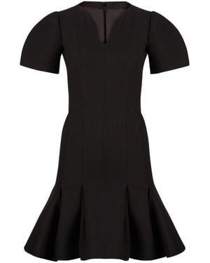 Nina Ricci Peplum-Hem Wool Dress - Black