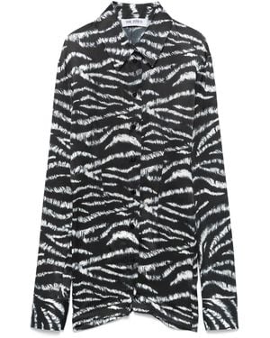 The Attico Zebra-Print Shirt - Black