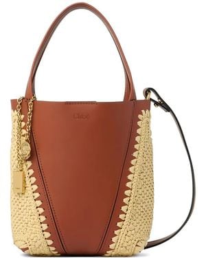 Chloé Borsa A Secchiello Spin Piccola Con Ciondolo - Marrone