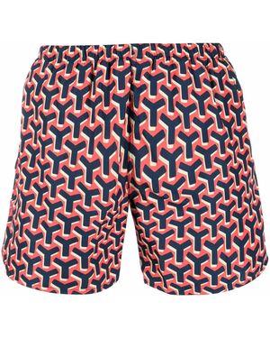 YES I AM Monogram-Print Swim Shorts - Red