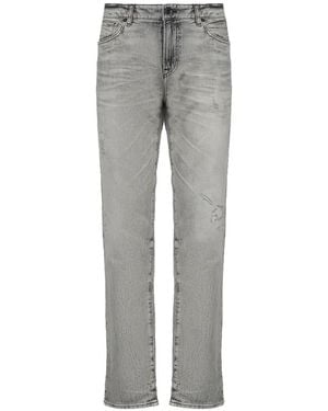 HUGO Distressed Straight-Leg Jeans - Grey
