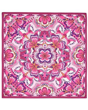 Lancel Printed Silk Square Scarf - Pink
