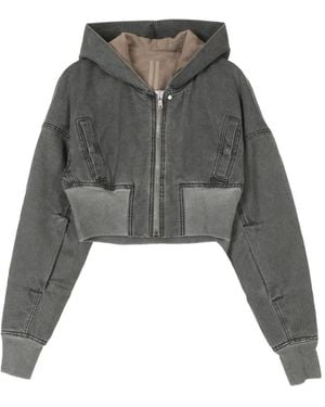 Rick Owens Cropped Hooded Jacket - Grey