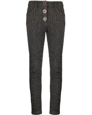 Moschino Textured Cropped Trousers - Grey