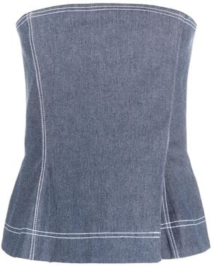 Ioana Ciolacu コントラストステッチ トップ - ブルー