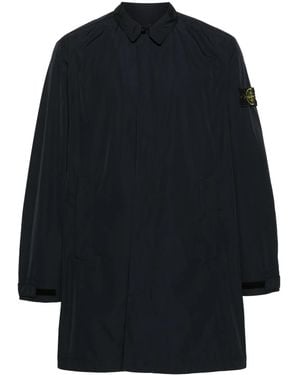 Stone Island Compass-Badge Single-Breasted Coat - Blue