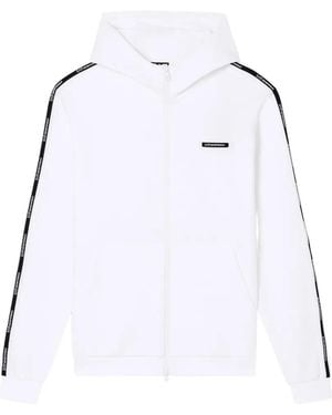 EA7 Logo-Tape Zip Hoodie - White