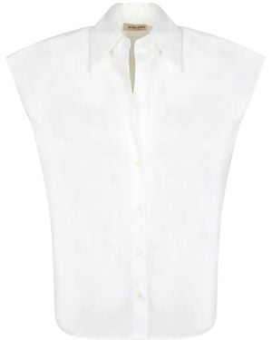 Blanca Vita Sleeveless Button-Down Shirt - White