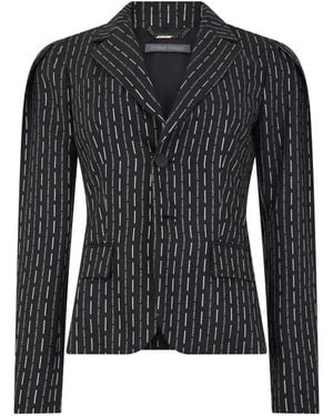 Alberta Ferretti Pinstripe-Pattern Blazer - Black