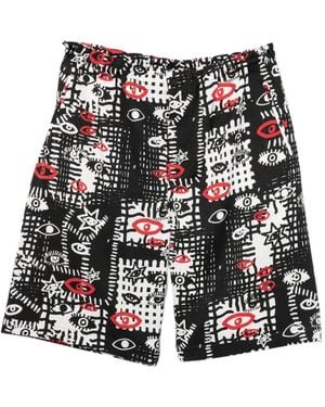 COMME DES GARÇON BLACK Graphic-Print Shorts - White