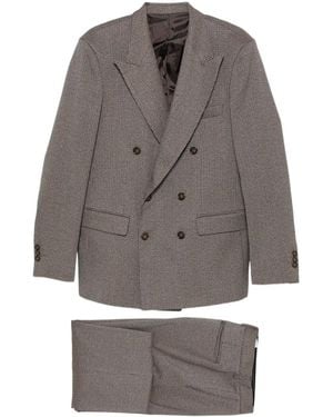 MARSĒM Traje A Cuadros Con Doble Botonadura - Gris
