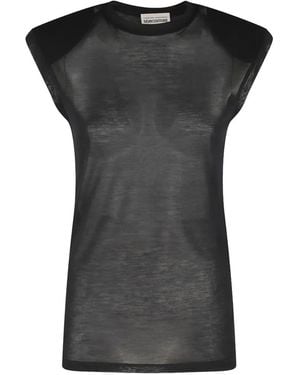 Semicouture Crew-Neck Top - Black