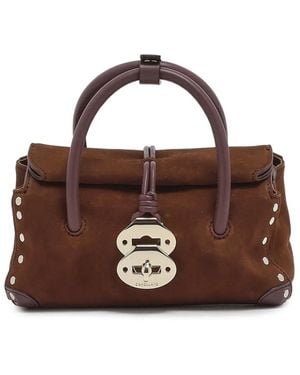 Zanellato Baby Dotta Stud-Embellished Shoulder Bag - Brown