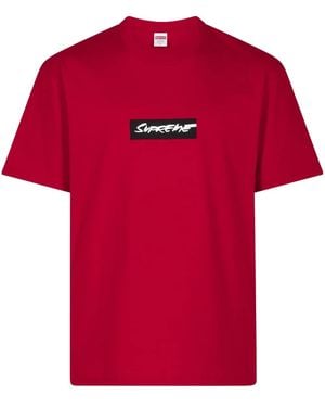 Supreme Futura Text-Print T-Shirt - Red