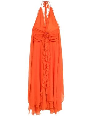 Blumarine Viscose Georgette Dress - Orange