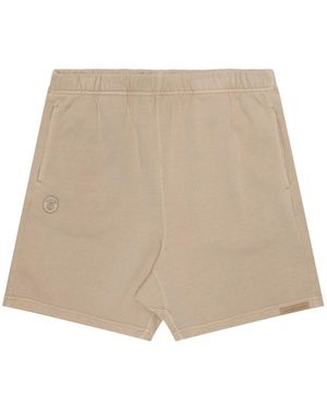 Aape By A Bathing Ape Logo-Embroidered Cotton Shorts - Natural