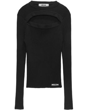 MSGM Strickoberteil Mit Cut-Out - Schwarz