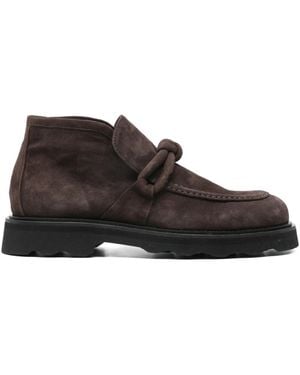 Pomme D ́Or Knotted Suede Boots - Brown