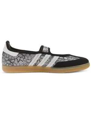 adidas Samba Jane Floral-Lace Ballet Flats - White