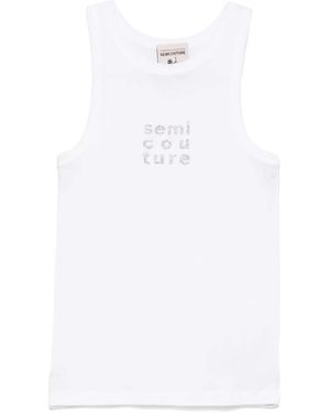 Semicouture Canotta Con Decorazione - Bianco