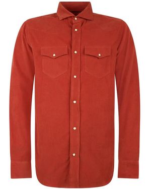 Moorer Button-Front Shirt - Red