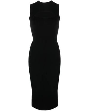 Victoria Beckham Cut-Out Sleeveless Midi Dress - Black