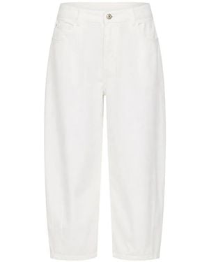 Sea Panelled Cropped Jeans - White