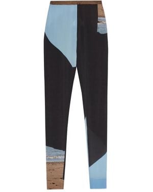 Issey Miyake Colorblock Printed Pants - Blue