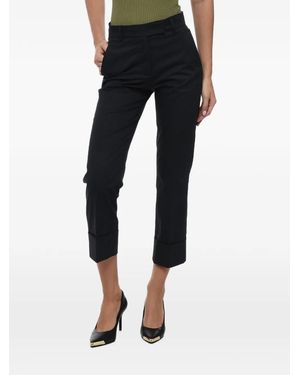 Ql2 Turn-Up-Cuff Cropped Trousers - Black