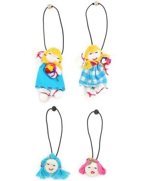Amir Slama Doll-Appliqué Hair Tie - Blue