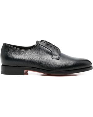 Santoni Leather Derby Shoes - Blue