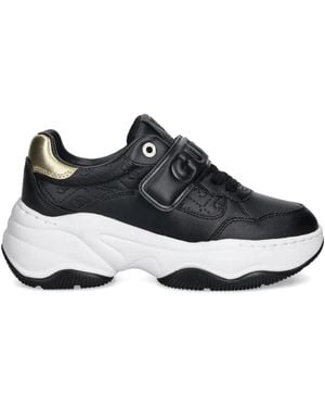 Guess Helinn Debossed Strap Sneakers - Black