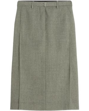 Lanvin Gonna Midi Con Cintura - Grigio