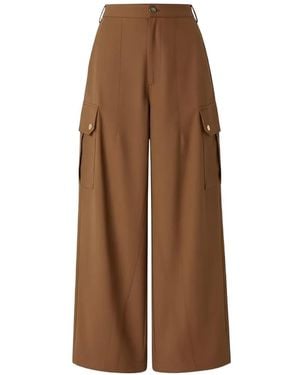 Pinko Side-Pockets Cotton Pants - Brown