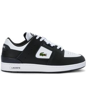 Lacoste Leather Lace-Up Logo Sneakers - Black