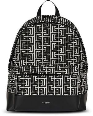 Balmain Sac À Dos À Motif Monogrammé - Noir