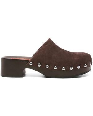 Simon Miller Suede Clog Pumps - Brown