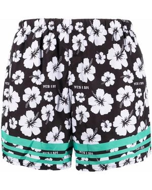 YES I AM Floral-Print Swim Shorts - Green