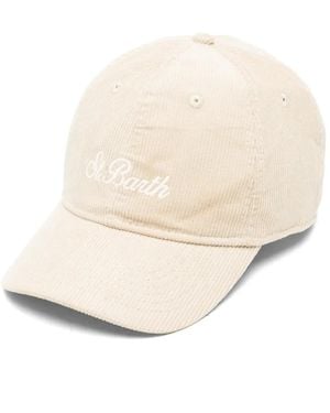 MC2 Saint Barth Casquette En Velours Côtelé À Logo Brodé - Neutre