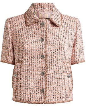 Etro Karierte Tweed-Jacke Aus Jacquard - Pink