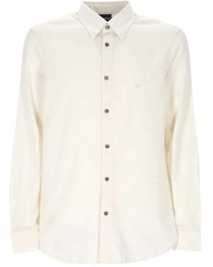 Emporio Armani Camicia A Maniche Lunghe Con Ricamo - Neutro