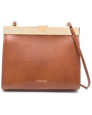 Sportmax Small Lizzie Leather Crossbody Bag - Brown