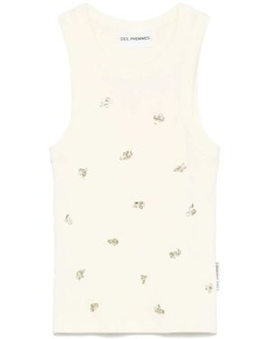 Des Phemmes Crystal-Embellished Top - Natural